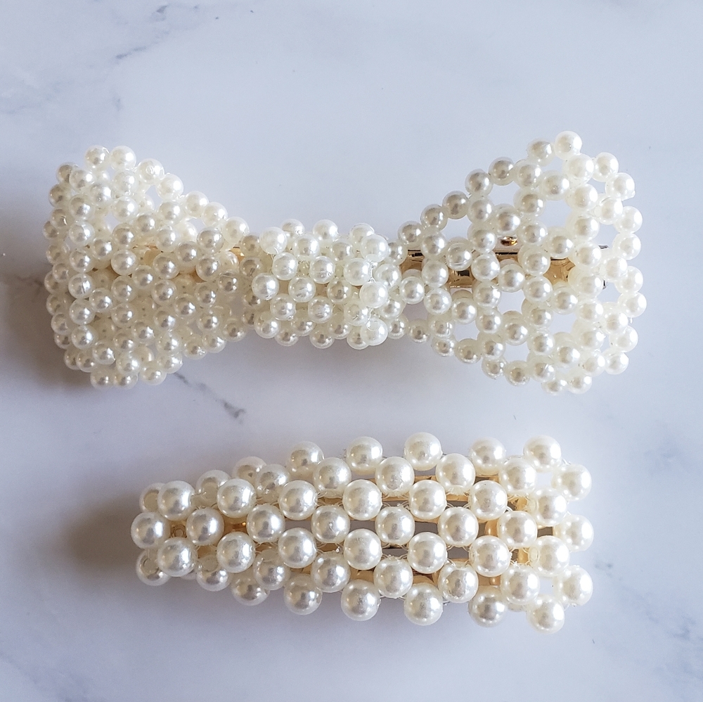 Pearl Hair Clip Set - Picture 4 of 7